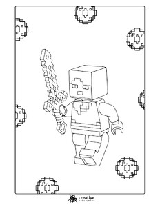 Lego Minecraft Coloring Page