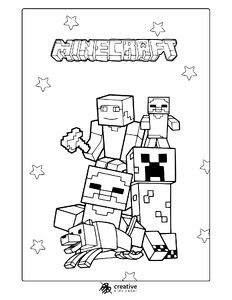 Minecraft Characters Coloring Page