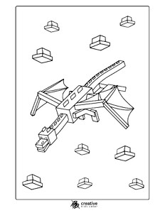 Minecraft Ender Dragon Coloring Page