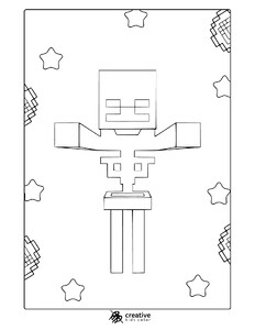 Minecraft Skeleton Coloring Page
