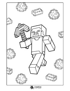 Minecraft Steve Coloring Page