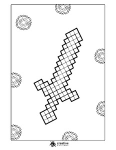 Minecraft Sword Coloring Page
