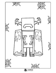 Minecraft Warden Coloring Page